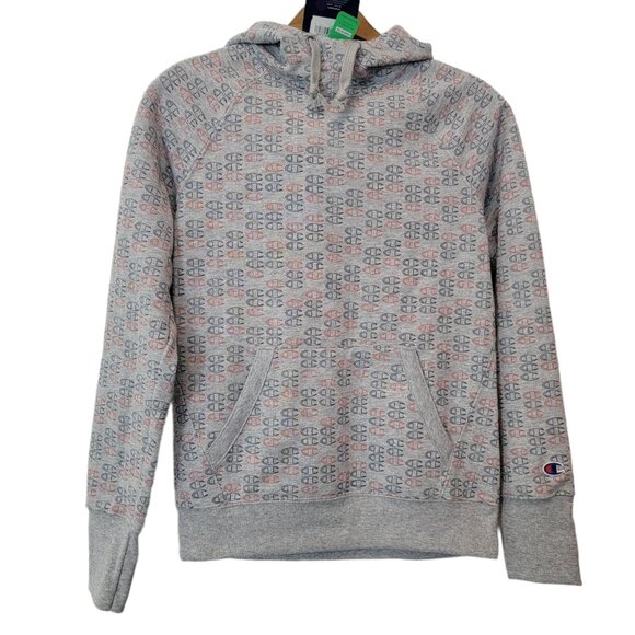 NWT Champion Size XS Womens Powerblend Allover Logo Hoodie Sweatshirt NEW‎ - Picture 1 of 12